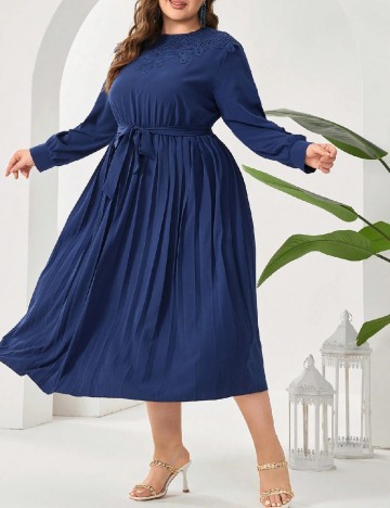 Rochie medie SHEIN CURVE, albastru