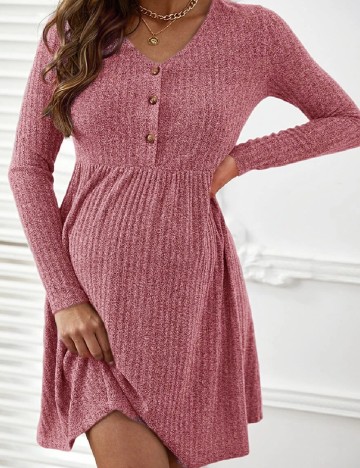 Rochie scurta SHEIN Maternity, roz pudra