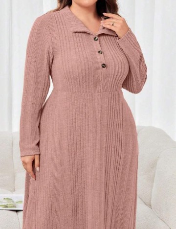 Rochie lunga SHEIN CURVE, roz pudra