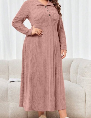 Rochie lunga SHEIN CURVE, roz pudra