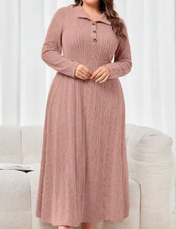 Rochie lunga SHEIN CURVE, roz pudra Roz