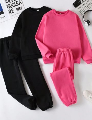 Set compleuri Shein Kids, roz/negru