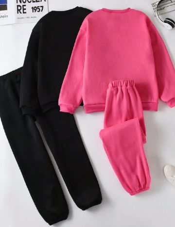 Set compleuri Shein Kids, roz/negru