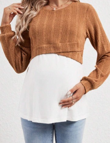 Bluza SHEIN Maternity, maro