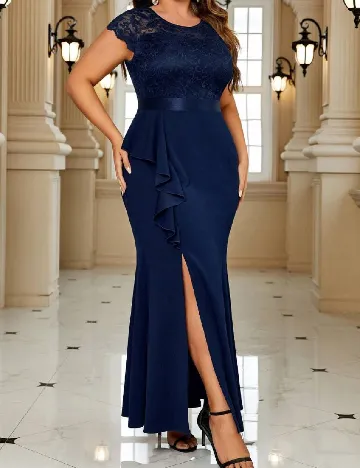 Rochie lunga SHEIN CURVE, albastru Albastru