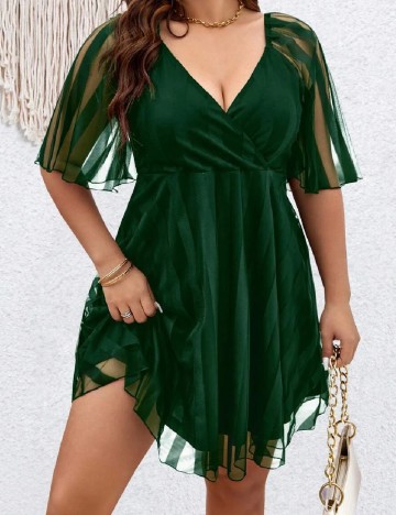 Rochie scurta SHEIN CURVE, verde