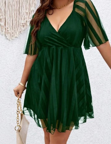 Rochie scurta SHEIN CURVE, verde