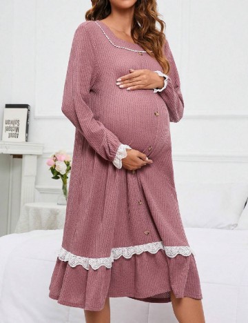 Rochie de noapte SHEIN Maternity, roz