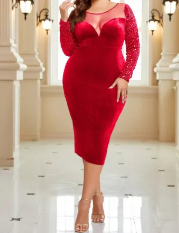 Rochie medie SHEIN CURVE, rosu Rosu