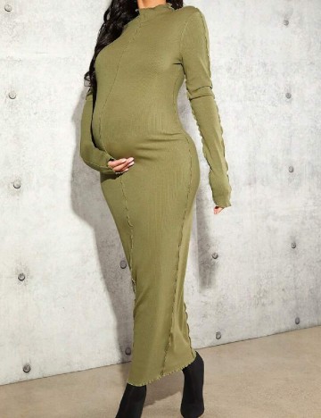 Rochie lunga SHEIN Maternity, verde