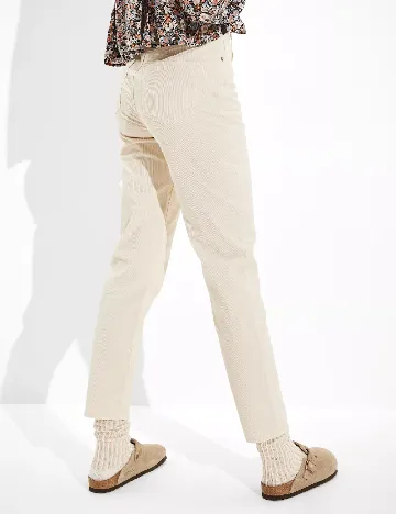 Pantaloni American Eagle, ecru Alb