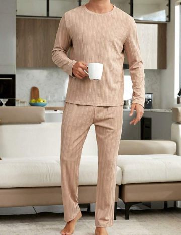 Pijama SHEIN Plus Size Men, bej