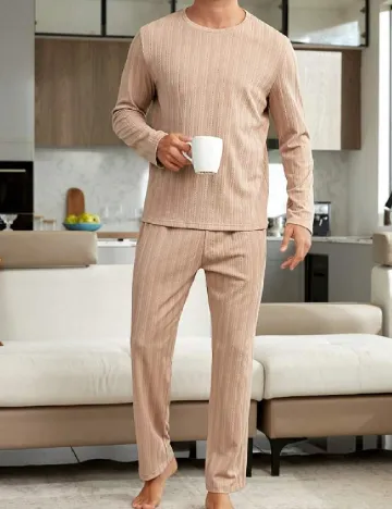 Pijama SHEIN Plus Size Men, bej Crem