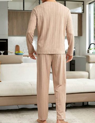 Pijama SHEIN Plus Size Men, bej