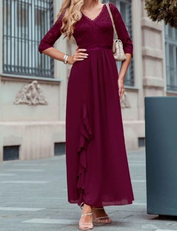 Rochie lunga Miusol, magenta