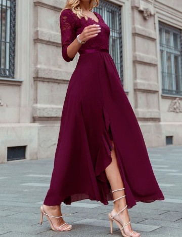 Rochie lunga Miusol, magenta