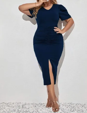 Rochie medie SHEIN CURVE, bleumarin Albastru