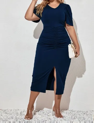 Rochie medie SHEIN CURVE, bleumarin Albastru