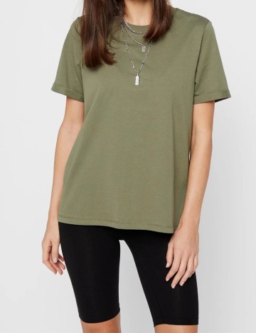 Tricou Pieces, kaki