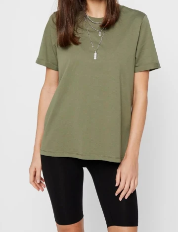 Tricou Pieces, kaki