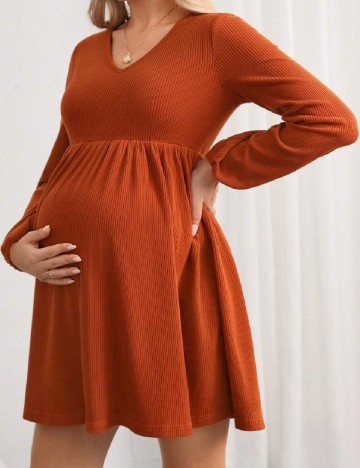 Rochie scurta SHEIN Maternity, portocaliu