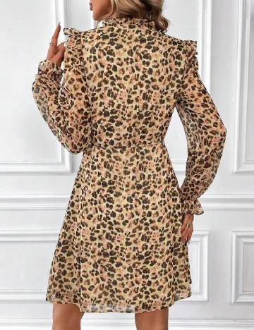 Rochie scurta SHEIN, maro Animal print