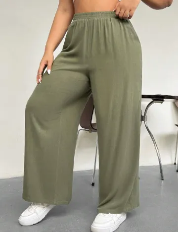 Pantaloni SHEIN CURVE, verde Verde