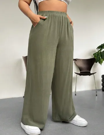 Pantaloni SHEIN CURVE, verde Verde