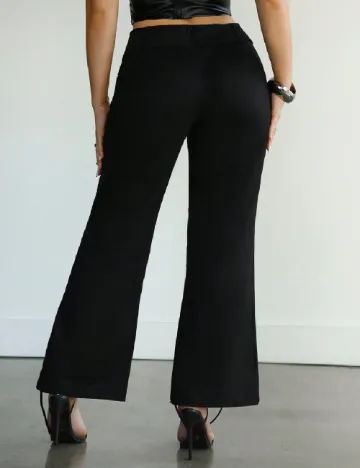 Pantaloni SHEIN, alb Negru