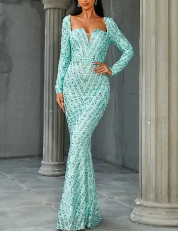 Rochie lunga Miss ord, verde Verde