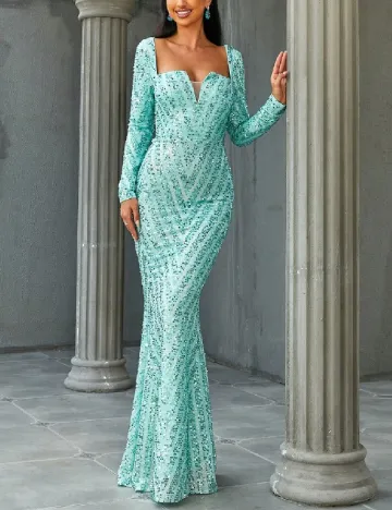 Rochie lunga Miss ord, verde Verde