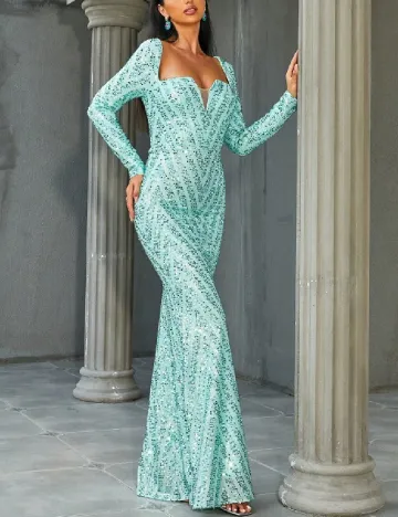 Rochie lunga Miss ord, verde Verde