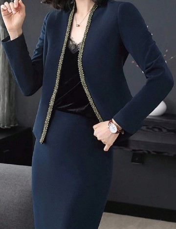 Blazer SHEIN CURVE, bleumarin