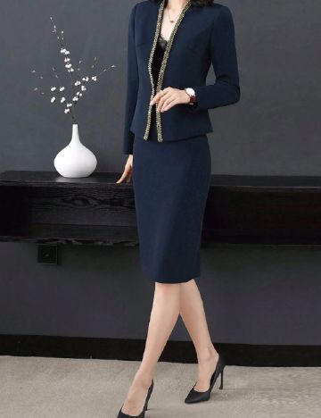 Blazer SHEIN CURVE, bleumarin