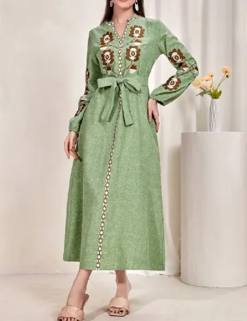 Rochie lunga Emery Rose, verde Verde