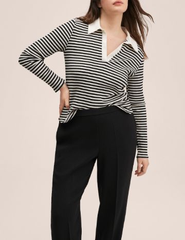 Pantaloni Mango Violeta, negru