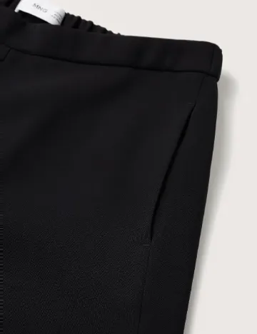 Pantaloni Mango Violeta, negru Negru