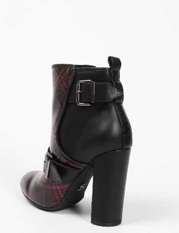 Botine SuperTrash, negru/rosu