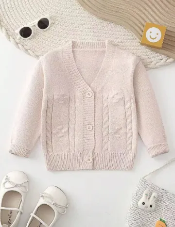 Cardigan Shein Kids, ecru Alb