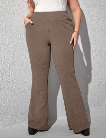 Pantaloni SHEIN CURVE, maro