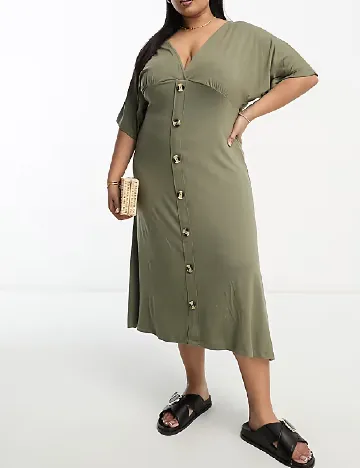 Rochie medie ASOS Curve, verde Verde