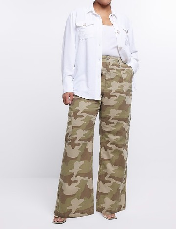 Pantaloni River Island Plus Size, verde