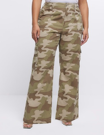 Pantaloni River Island Plus Size, verde