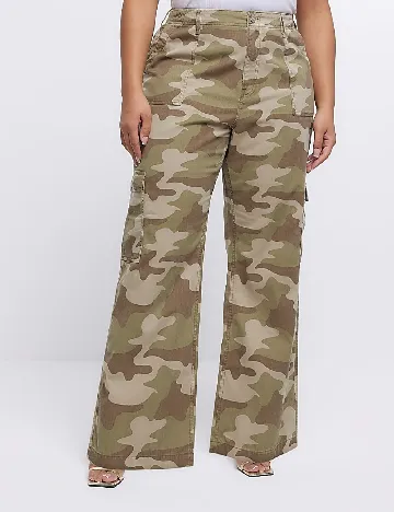 Pantaloni River Island Plus Size, verde Verde