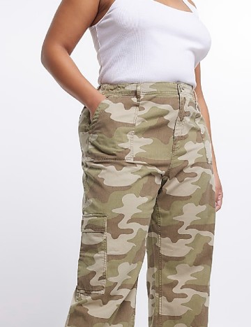 Pantaloni River Island Plus Size, verde