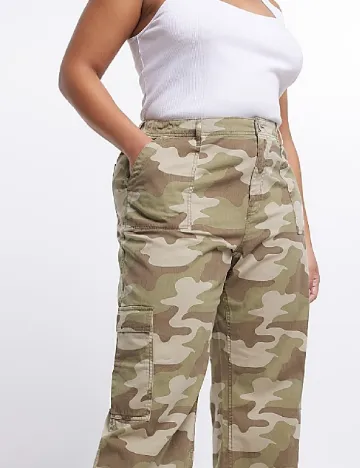 Pantaloni River Island Plus Size, verde Verde