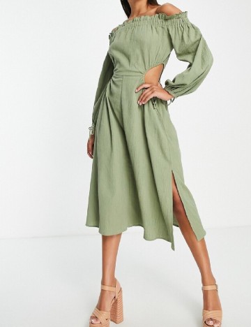 Rochie medie ASOS, verde