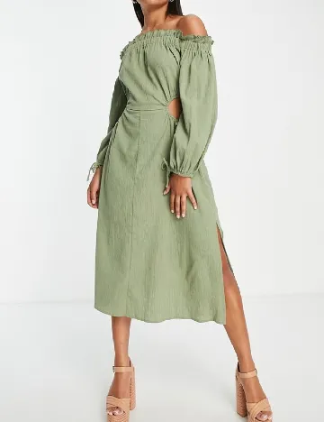 Rochie medie ASOS, verde Verde