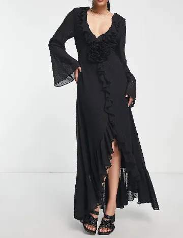 Rochie lunga ASOS, negru Negru