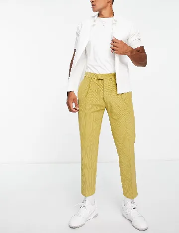 Pantaloni Topman, verde Verde